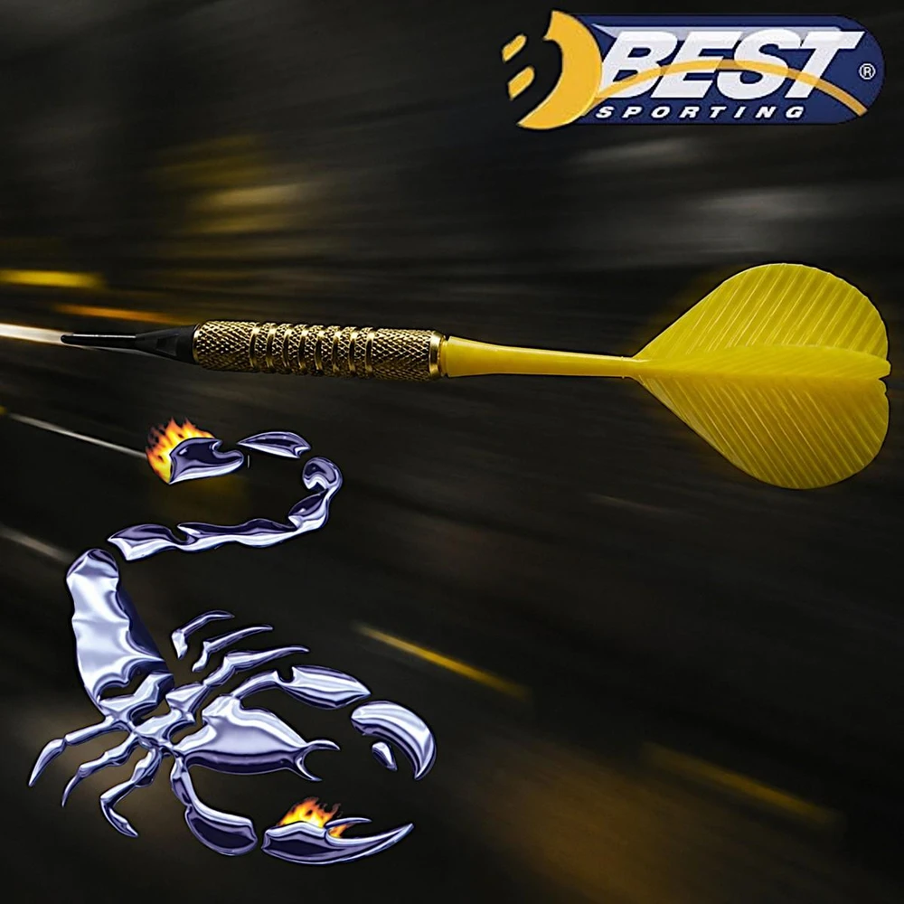PLASTIKINĖS SMIGINIO STRĖLYTĖS DART 3VNT SAUGIOS GELTONOS BEST SPORTING 621186