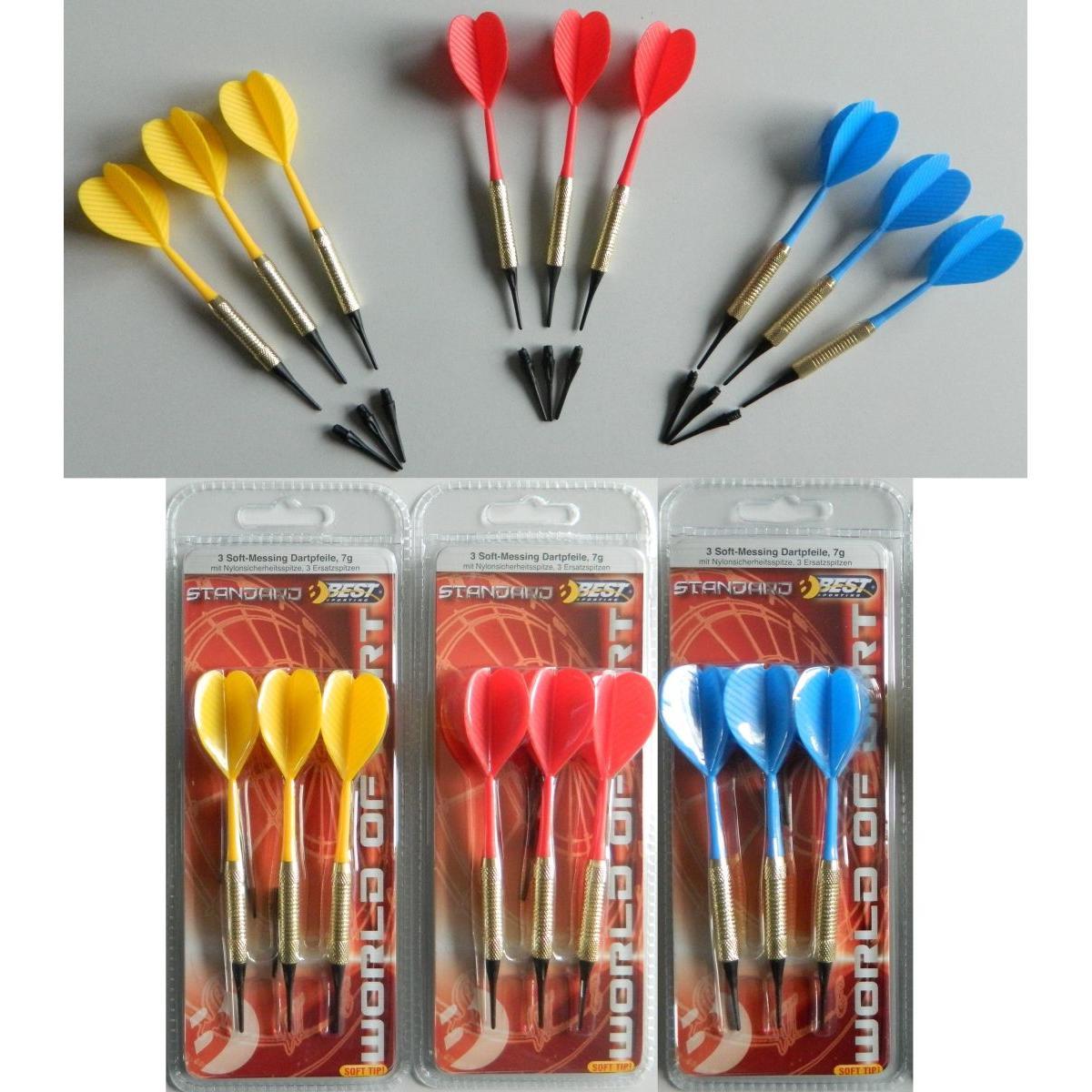PLASTIKINĖS SMIGINIO STRĖLYTĖS DART 3VNT SAUGIOS GELTONOS BEST SPORTING 621186