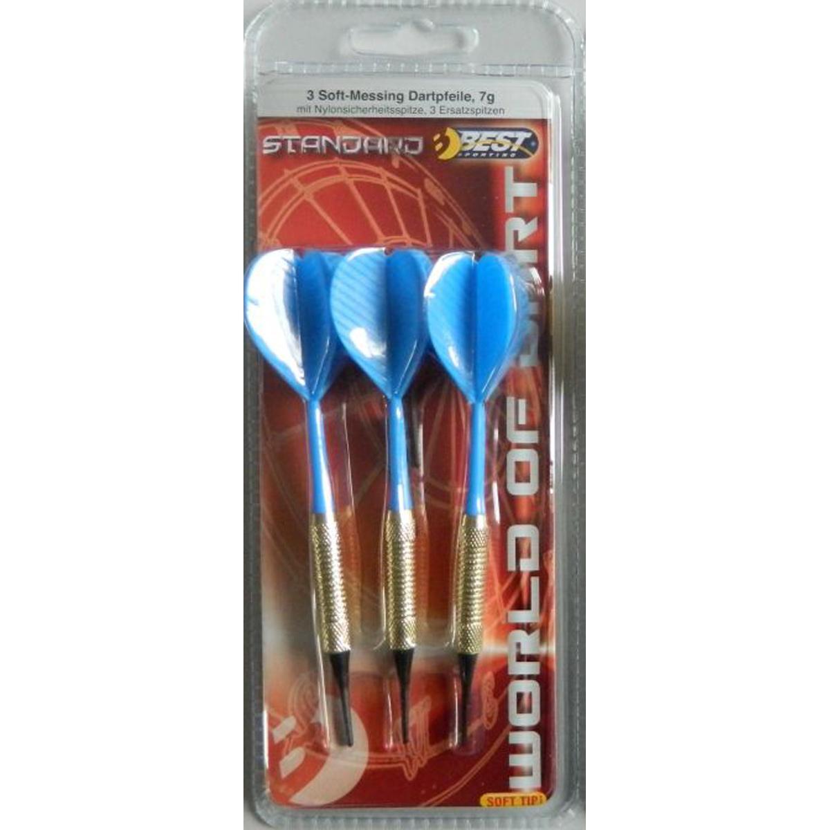 PLASTIKINĖS SMIGINIO STRĖLYTĖS DART 3VNT SAUGIOS MĖLYNOS BEST SPORTING 1050195
