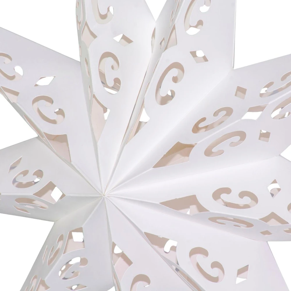 Party Deco Saska Christmas Popierinė dekoracinė žvaigždė 45 cm, 9 atšakos, balta