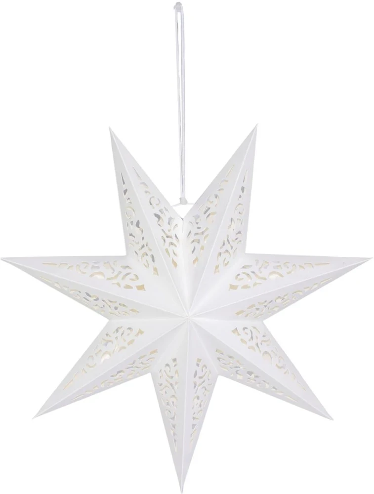 Saska Christmas Popierinė dekoracinė žvaigždė 45 cm, 7 šakelės, balta