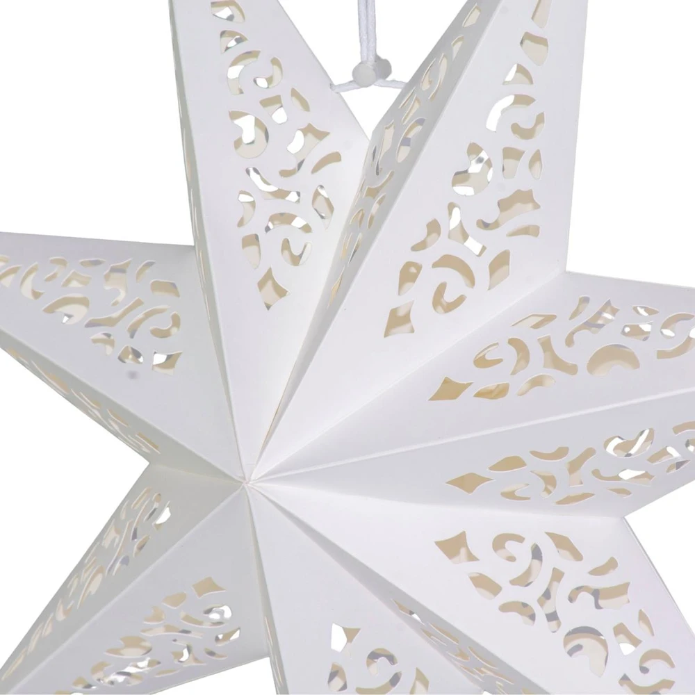 Saska Christmas Popierinė dekoracinė žvaigždė 45 cm, 7 šakelės, balta