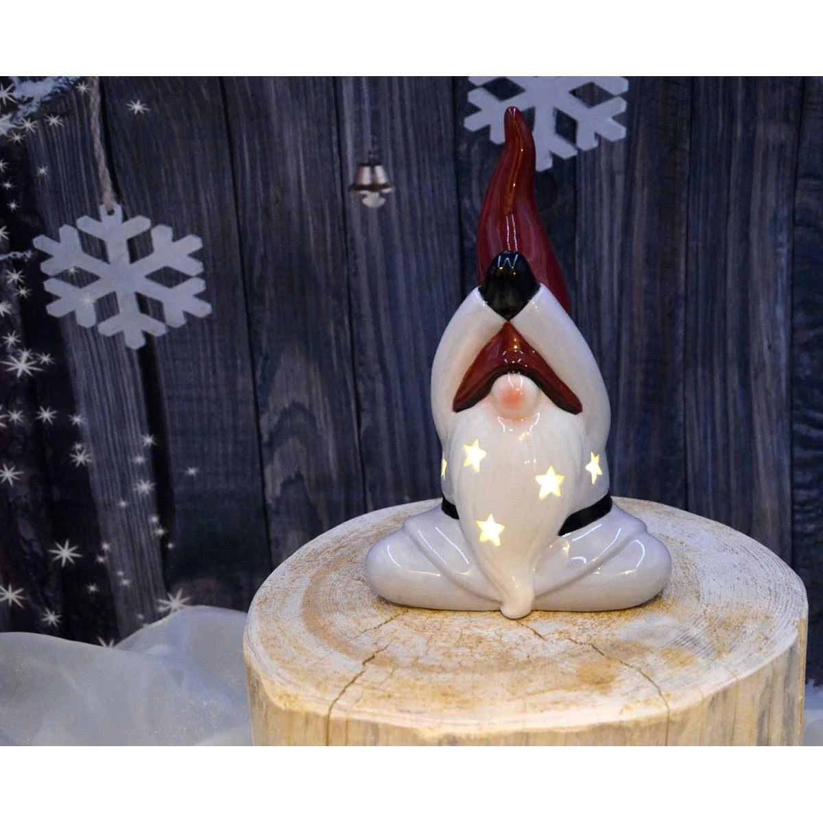 Saska Garden Kalėdinė gnome su LED lempa 20 cm