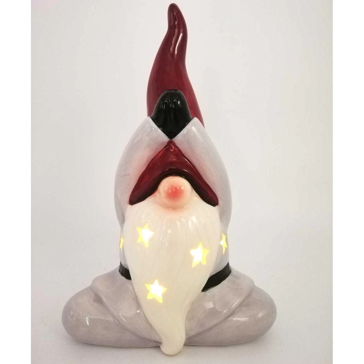 Saska Garden Kalėdinė gnome su LED lempa 20 cm