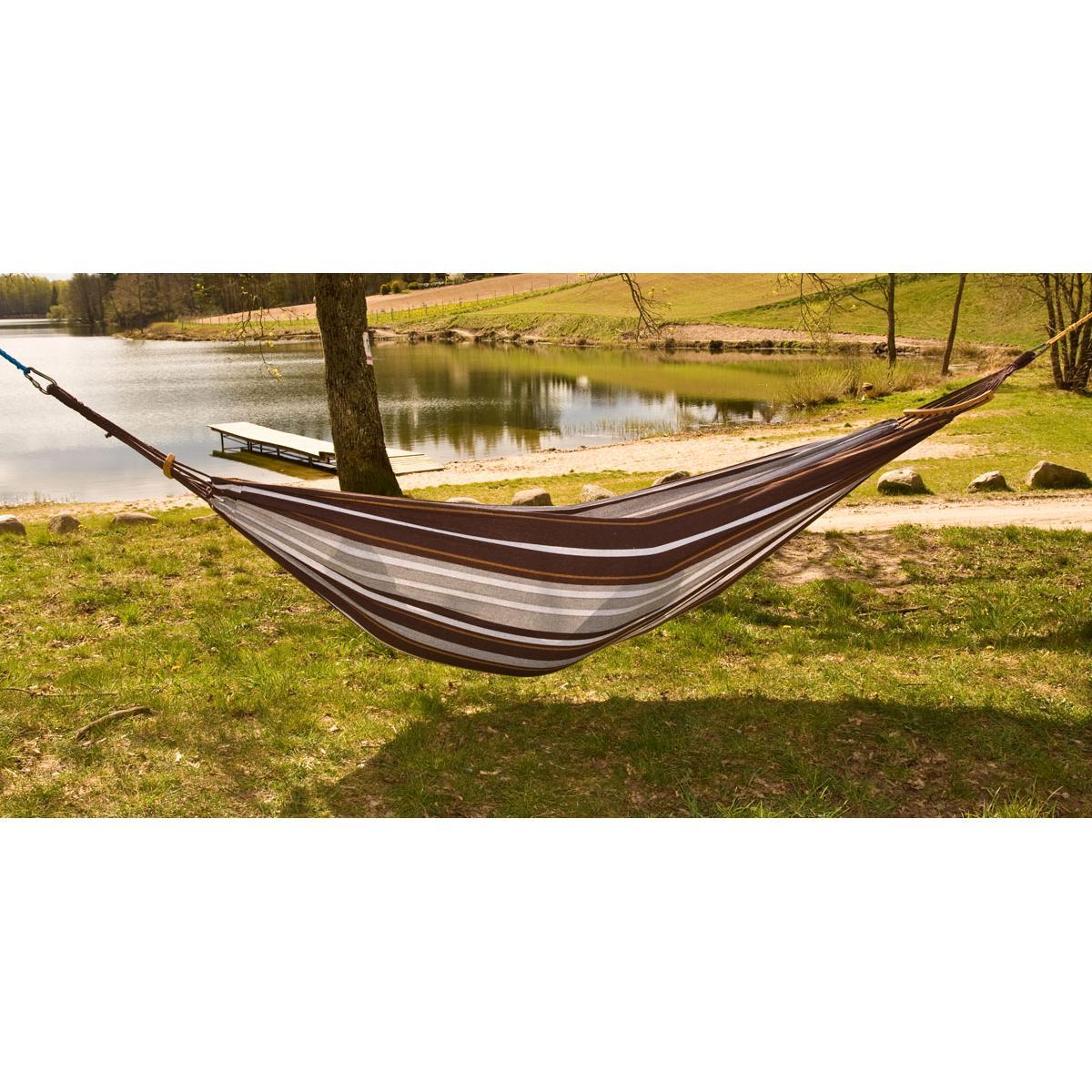 Saska Garden Dvivietis hamakas Royokamp Luxe XXL 250x150cm, rudas