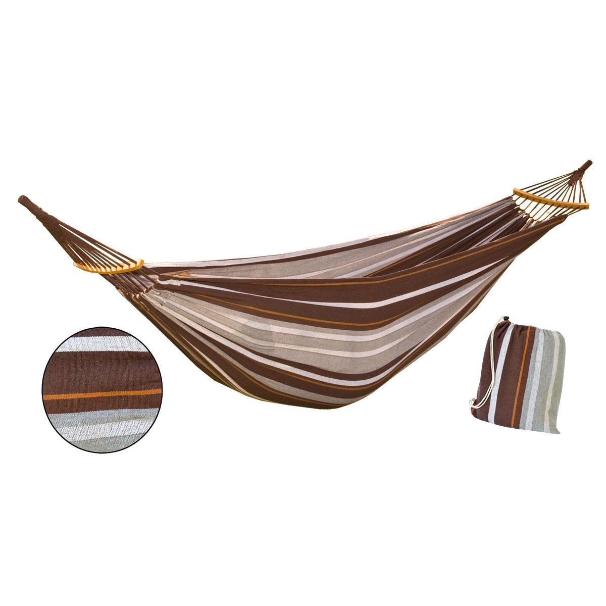 Saska Garden Dvivietis hamakas Royokamp Luxe XXL 250x150cm, rudas