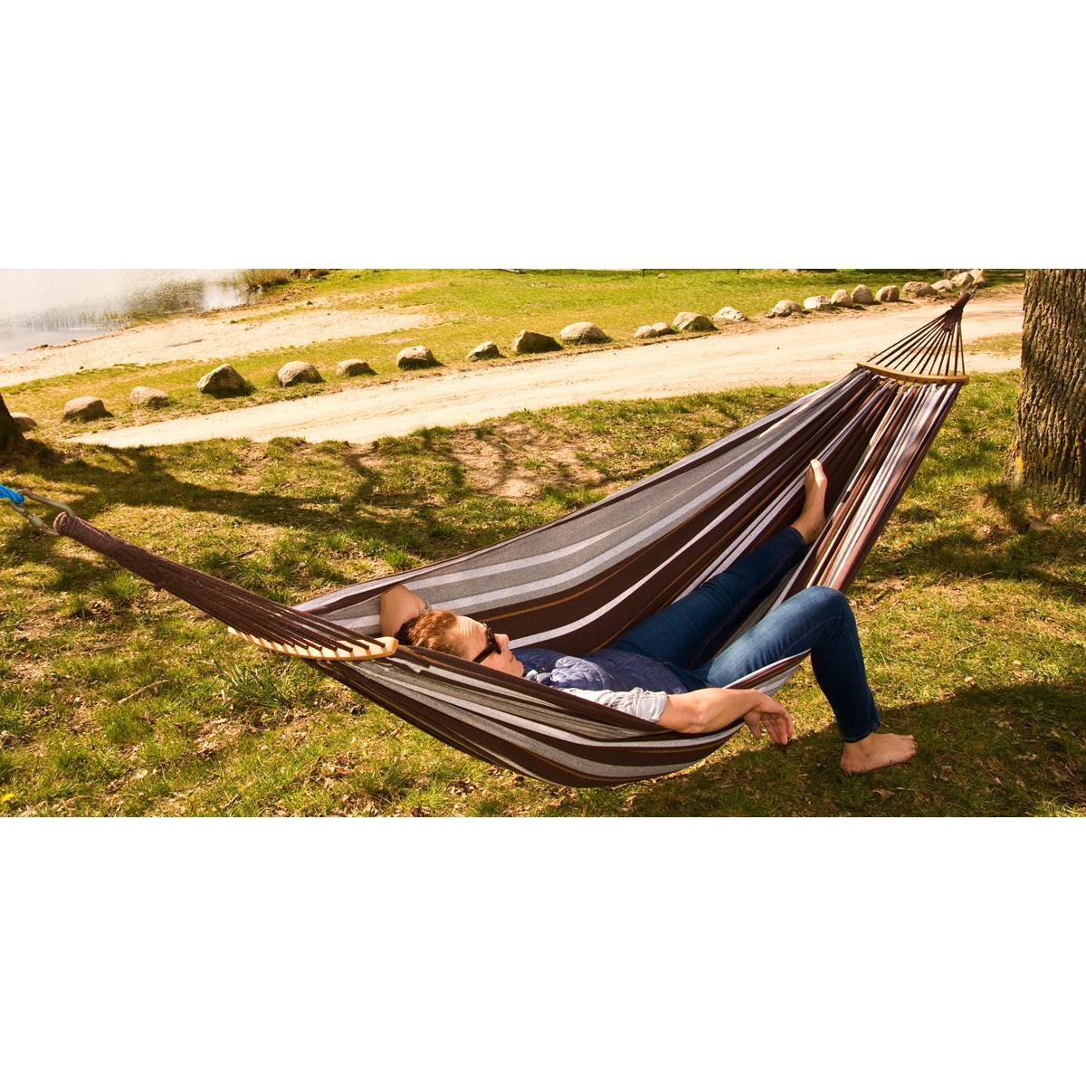 Saska Garden Dvivietis hamakas Royokamp Luxe XXL 250x150cm, rudas