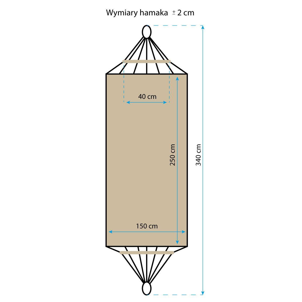 Saska Garden Dvivietis hamakas Royokamp Luxe XXL 250x150cm, rudas