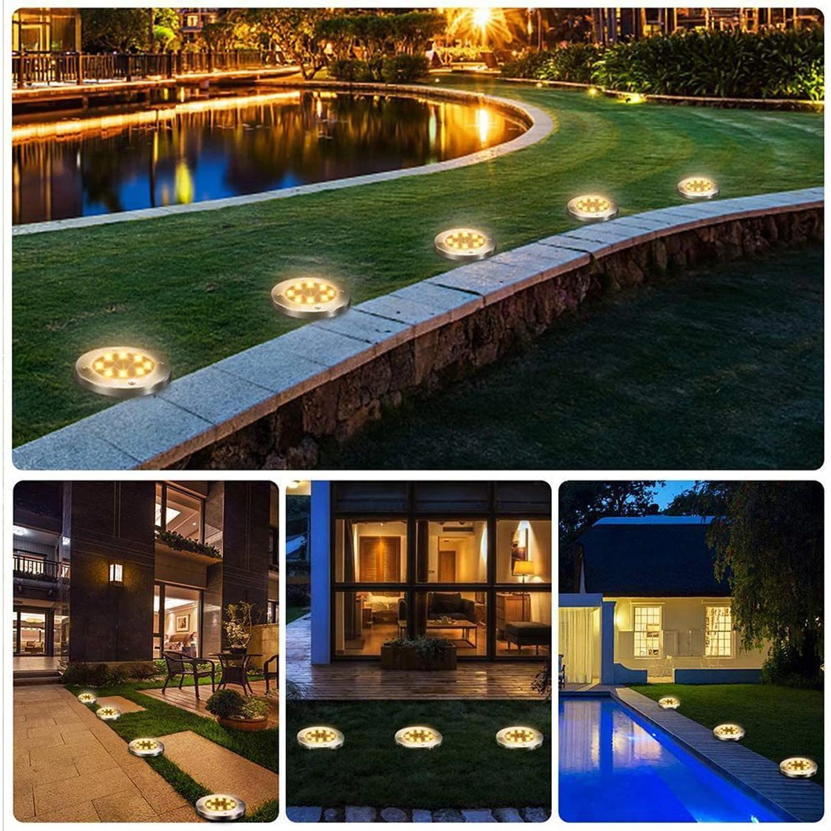 Sodo žibintas su saulės baterija Saska Garden 8 LED, 4 vnt.