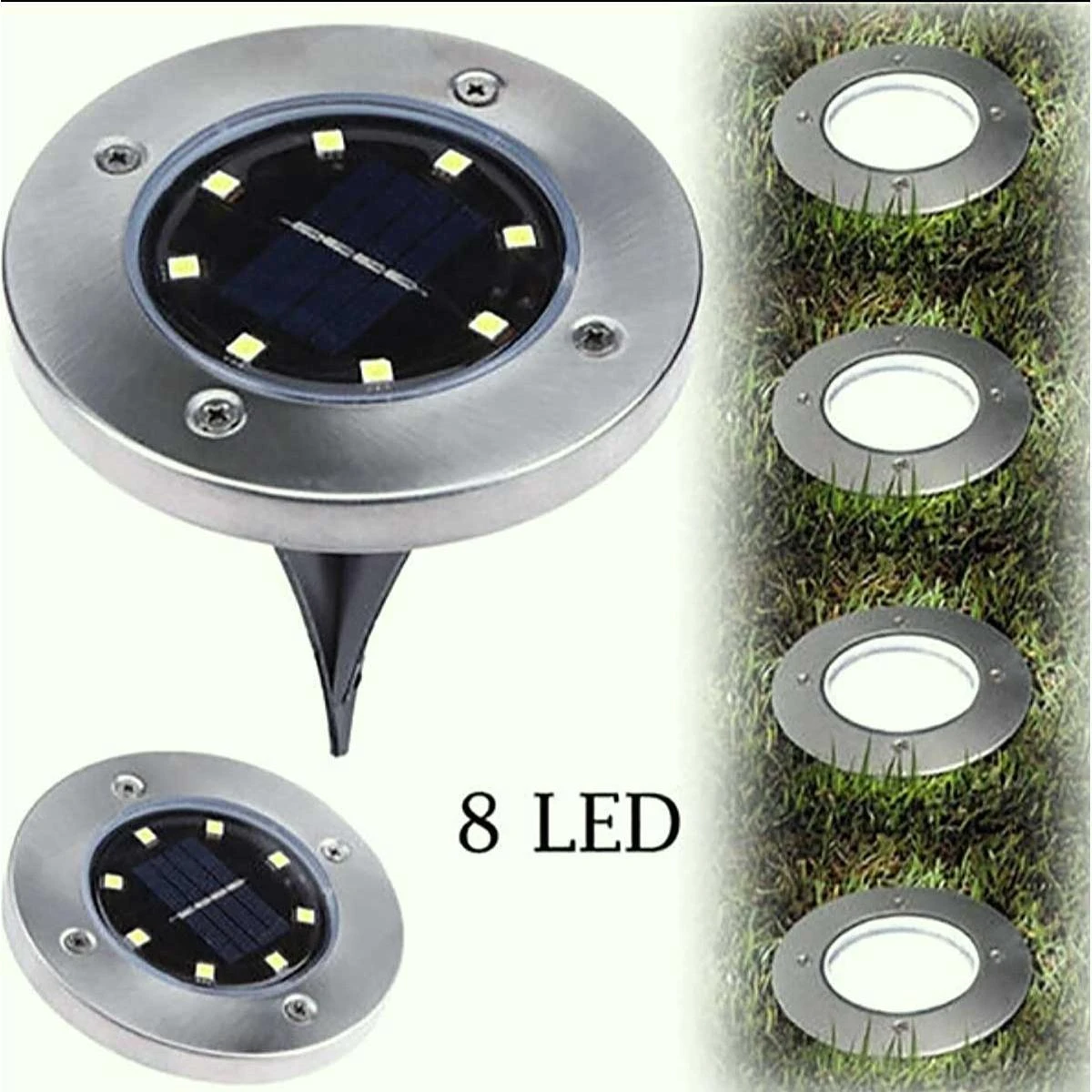 Sodo žibintas su saulės baterija Saska Garden 8 LED, 4 vnt.