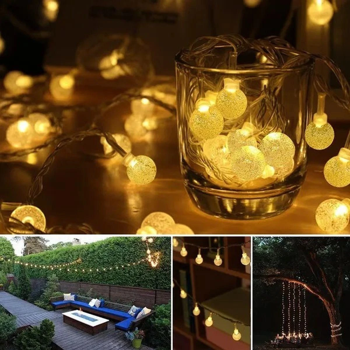Saska Garden Lauko saulės girlianda, 4,9 m, LED šviesos