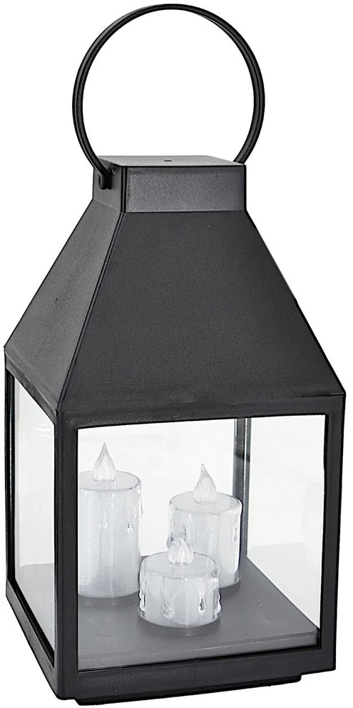 Saska Garden Latarnia lampion LED 25CM 3 świece Saska Gift & Decor