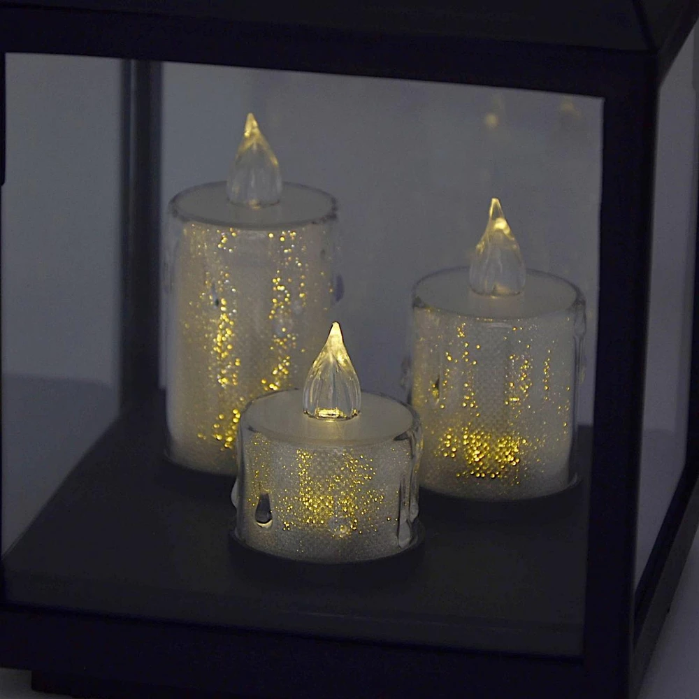 Saska Garden Latarnia lampion LED 25CM 3 świece Saska Gift & Decor