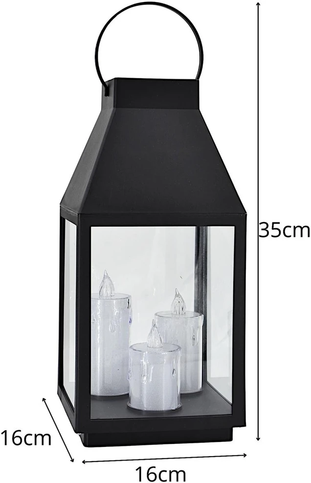 Saska Garden Latarnia lampion LED 35CM 3 świece Saska Gift & Decor