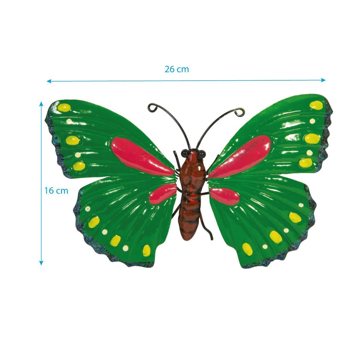 Saska Garden Dekoratyvinis žalios spalvos drugelis 26 cm