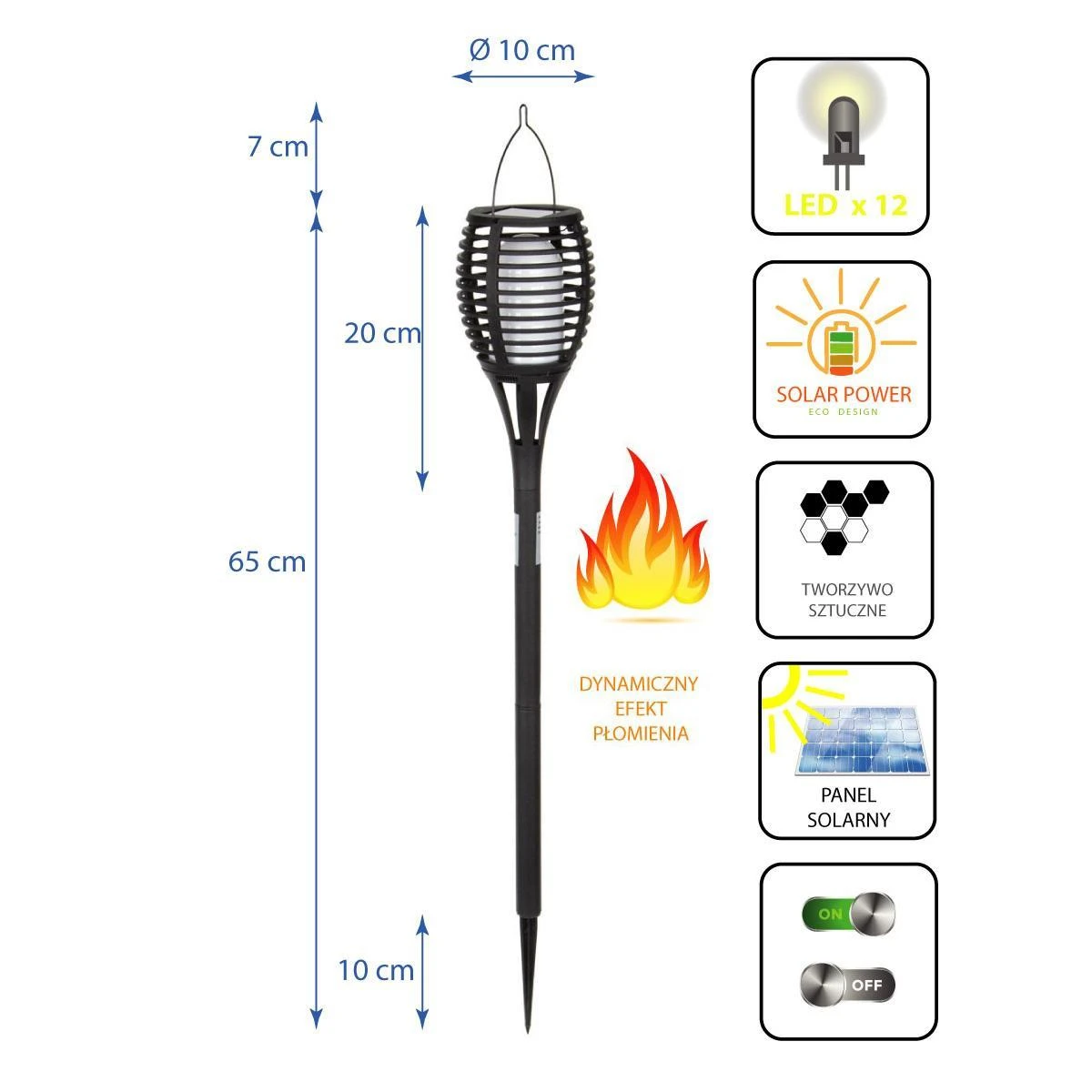 Lauko žibintas Saska Garden 4 in 1, 12 LED