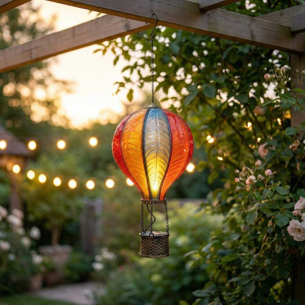 Saska Garden Saulės energija varomas balioninis šviestuvas 30 LED 20x56cm