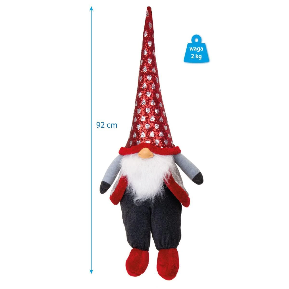 Saska Garden Kalėdinis nykštukas sėdintis 92 cm
