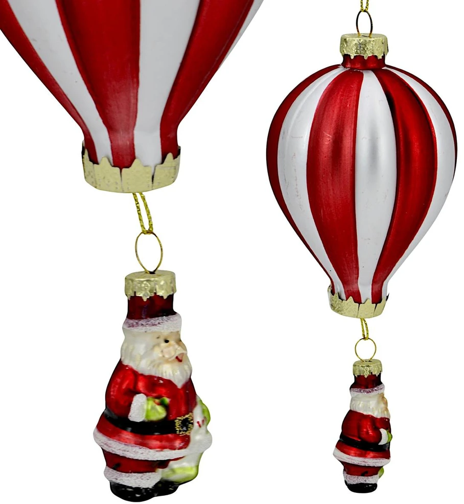 SASKA GIFT AND DECOR Stiklinis rutulinis kalėdinis eglutės papuošimas su Seneliu Šalčiu SASKA GIFT & DECOR