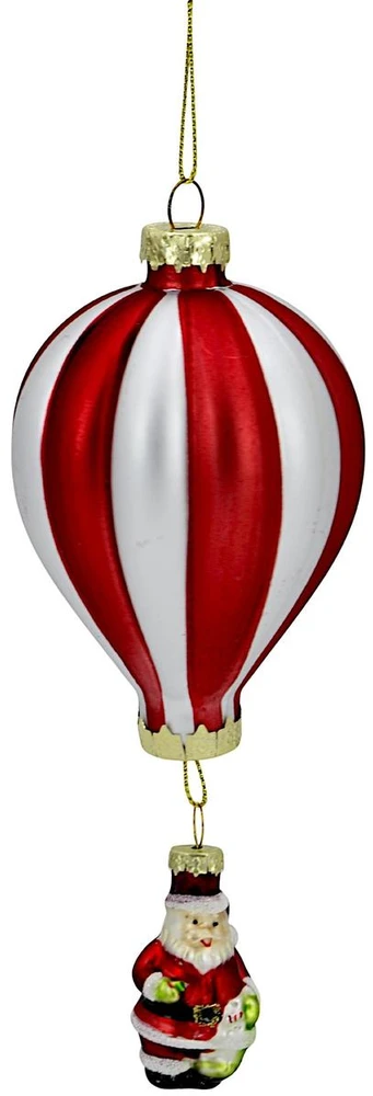 SASKA GIFT AND DECOR Stiklinis rutulinis kalėdinis eglutės papuošimas su Seneliu Šalčiu SASKA GIFT & DECOR
