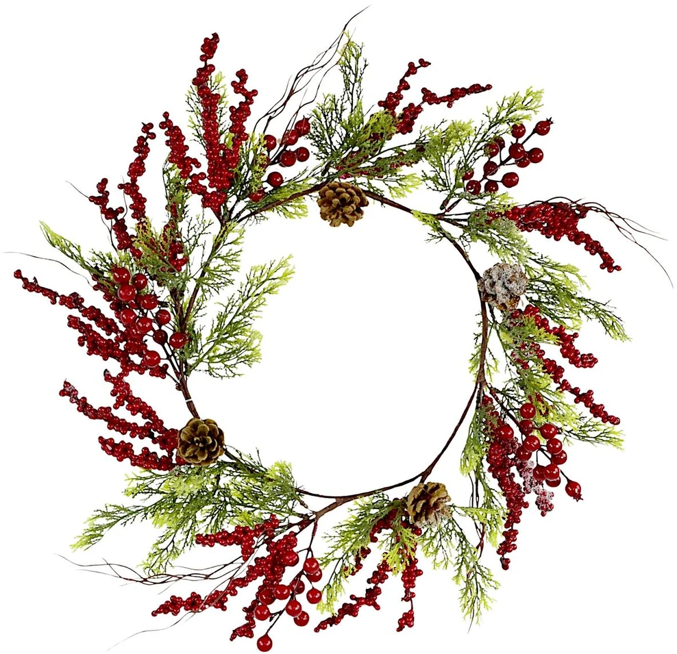SASKA GIFT AND DECOR Dekoracja świąteczna Grawerkowo Girlanda dekoracyjna 175CM raudona