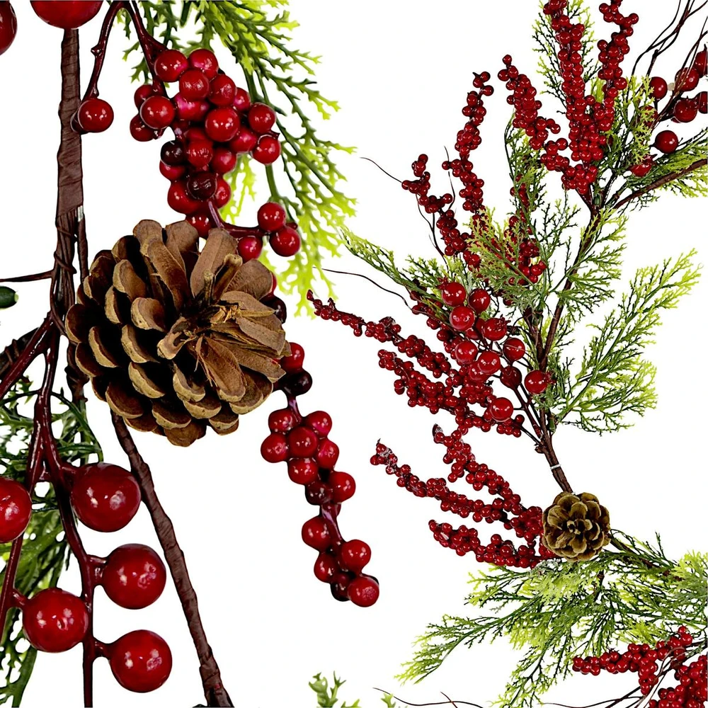 SASKA GIFT AND DECOR Dekoracja świąteczna Grawerkowo Girlanda dekoracyjna 175CM raudona