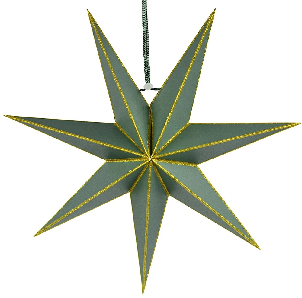 SASKA GIFT AND DECOR Popierinė dekoracija žvaigždė 45 cm 7 spindulių žalia SASKA GIFT & DECOR