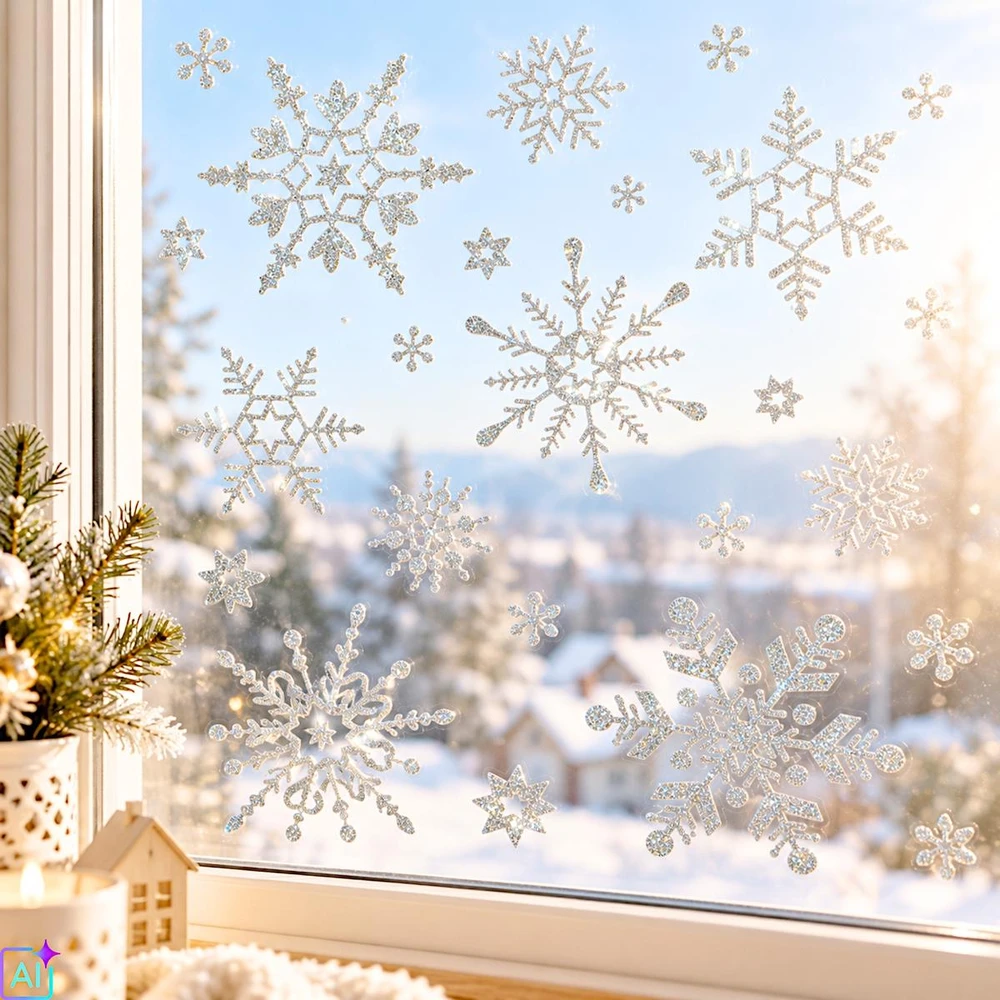 SASKA GIFT AND DECOR ŠVENTINIAI LANGŲ LIPDUKAI SIDABRINIAI