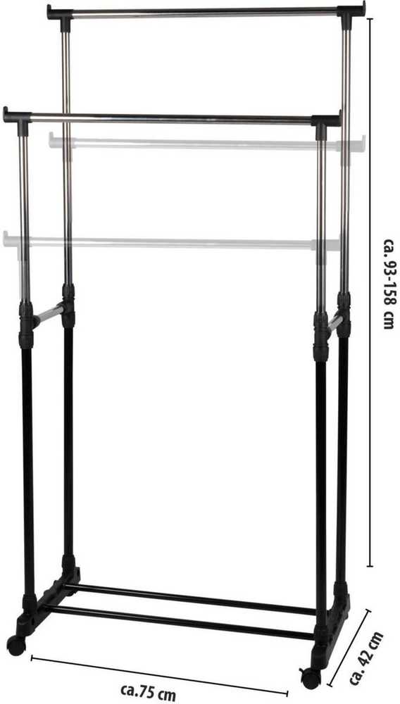 Alpina Reguliuojamas mobilus drabužių kabykla 75–158 cm