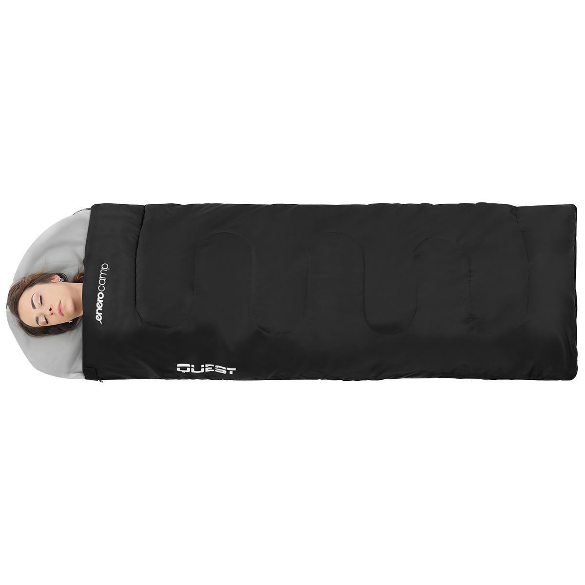 TURISTINIS MIEGMAIŠIS QUEST SU KOMPRESIJA 210x70CM Juodas ENERO CAMP 1024929