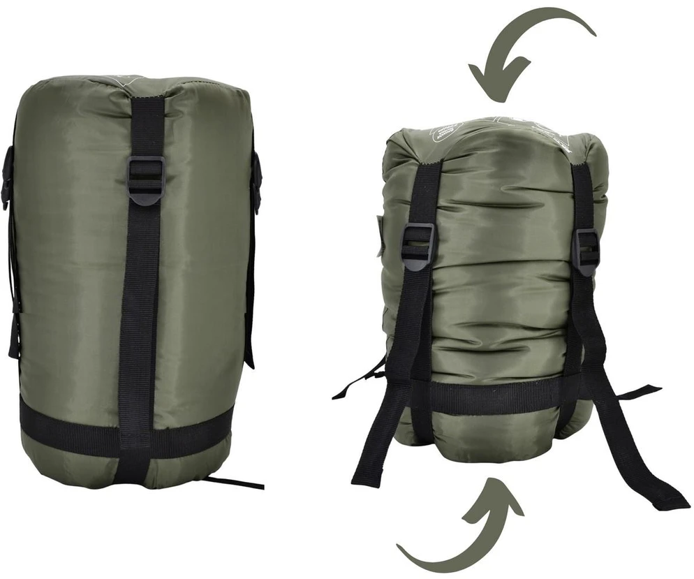 TURISTINIS MIEGMAIŠIS SU KOMPRESIJA TRIP ŽALIAI PILKAS 210X80X50CM ENERO CAMP 1081441