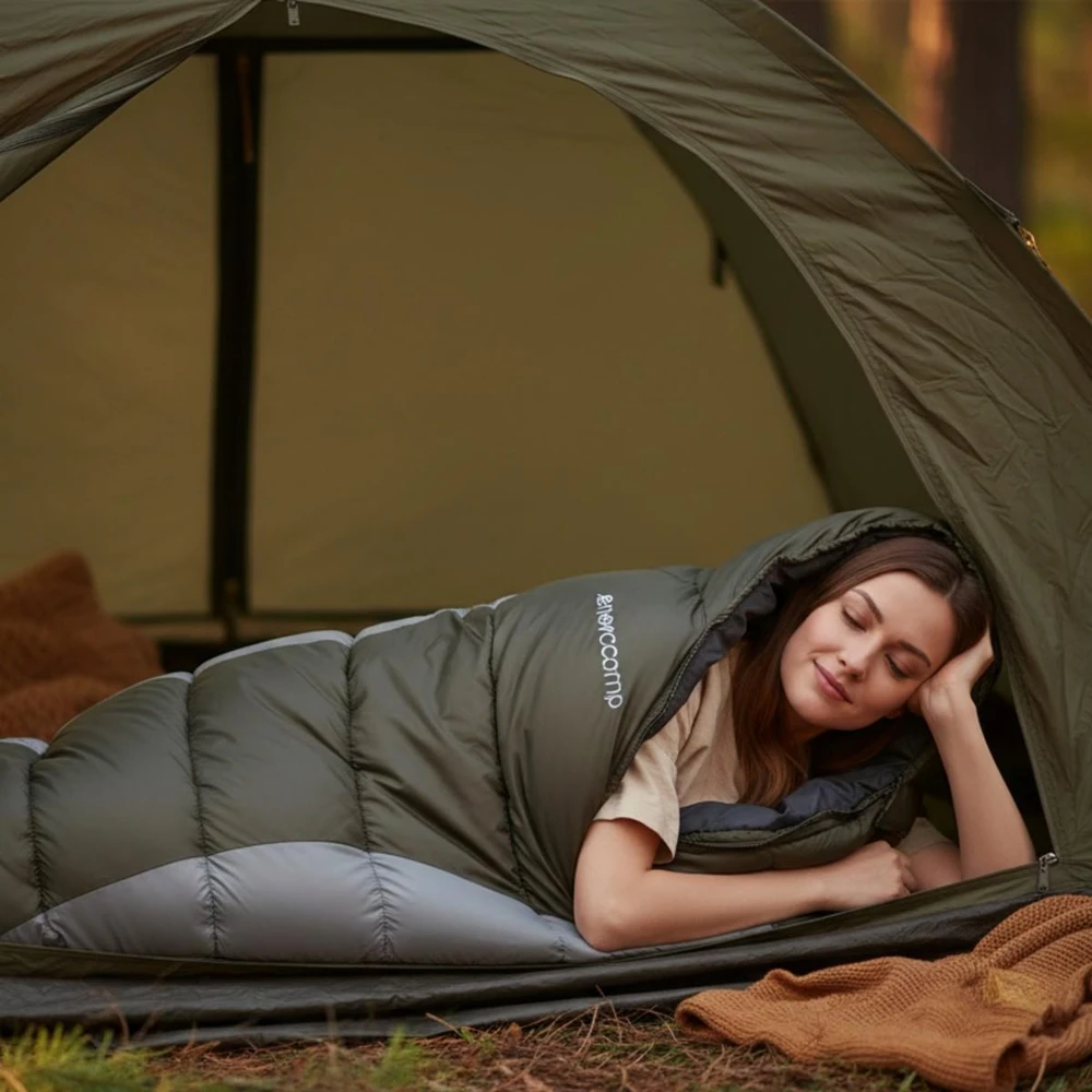 TURISTINIS MIEGMAIŠIS SU KOMPRESIJA TRIP ŽALIAI PILKAS 210X80X50CM ENERO CAMP 1081441