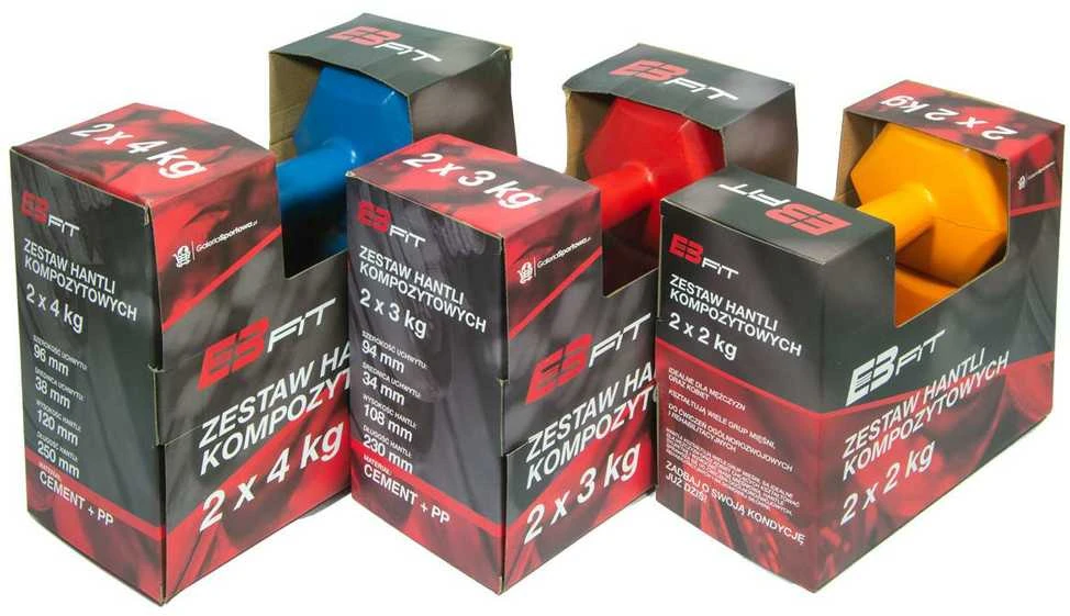Enero Hantelių rinkinys EB Fit, 2x4kg, mėlynas
