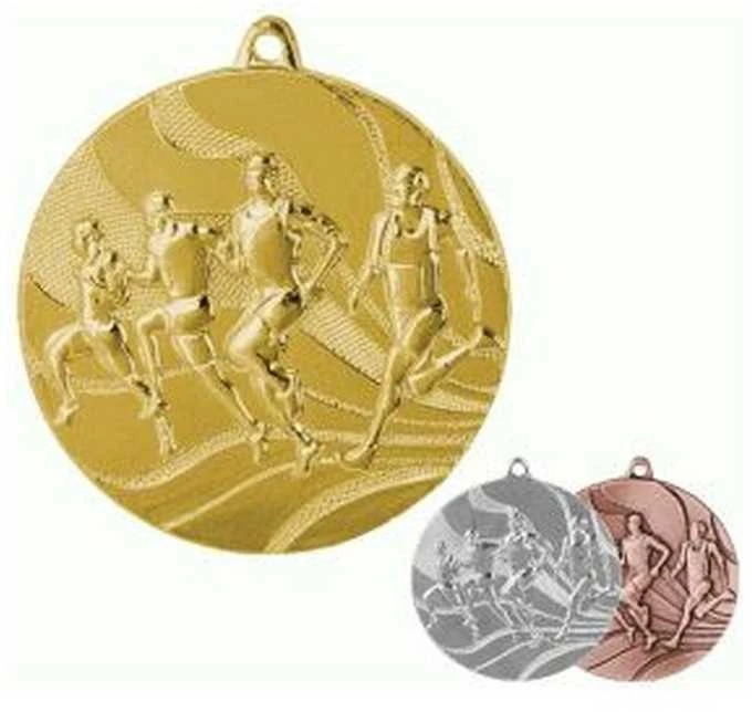 Tryumf Medal auksinė- biegi - medal plieno 50mm
