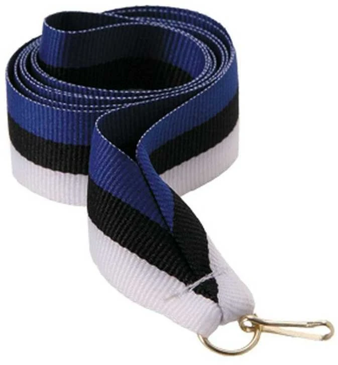 Tryumf Wstążka 22 mm - mėlyna-juoda-balta