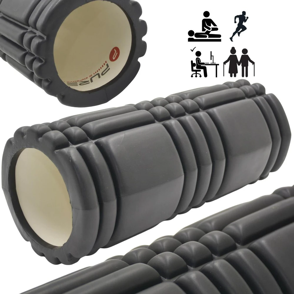 Pure2Improve | Ribbed Training Roller | Juodas