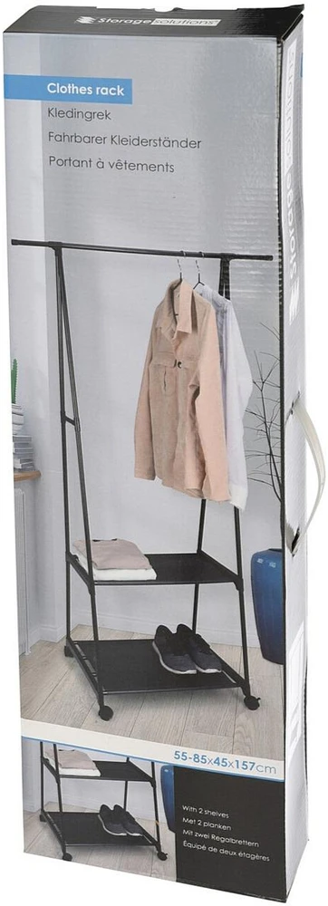 Excellent Houseware Drabužių kabykla metalinas juoda 157 cm
