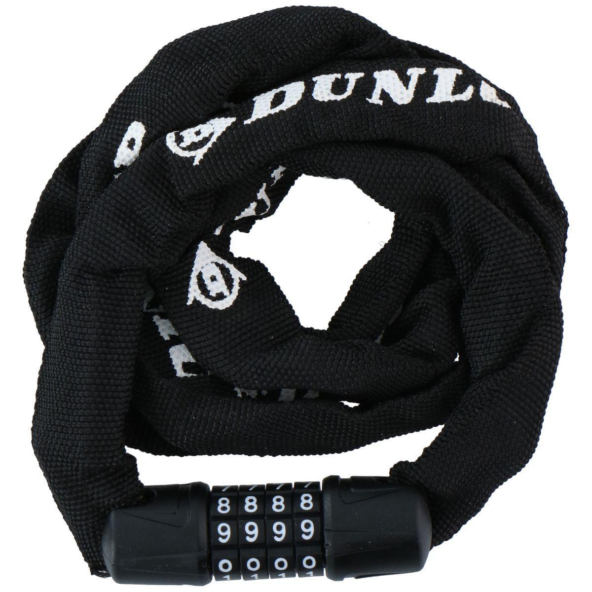 DUNLOP Dviračio užraktas, KOMBININĖ GRANDINĖ, ILGIO 120cm - JUODA