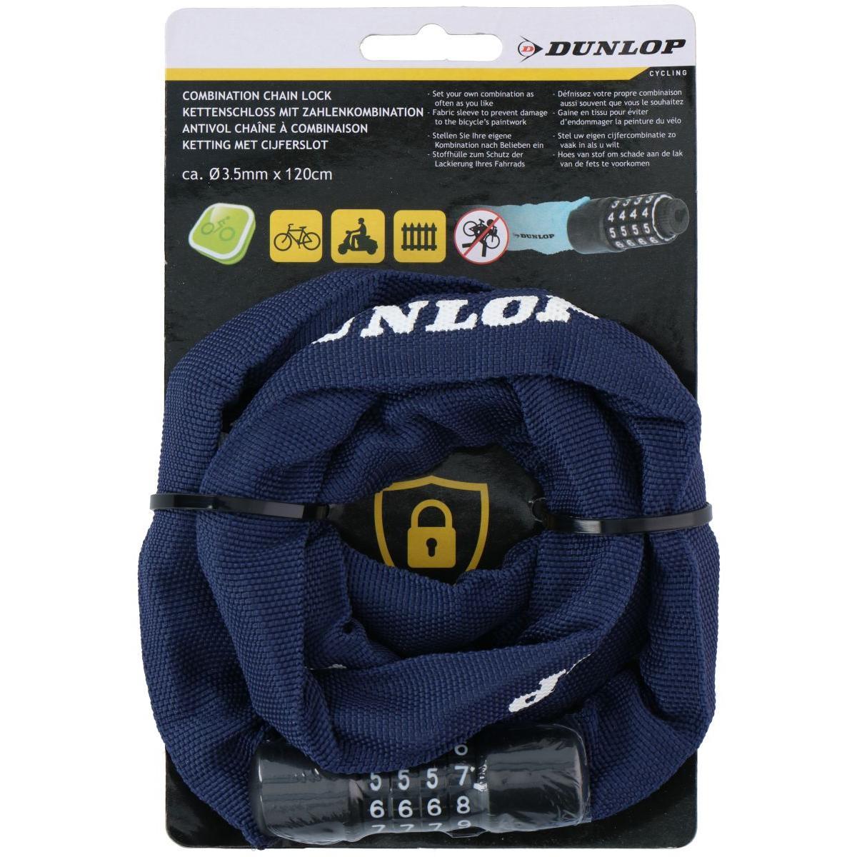 Dviračio grandinė su kodu 120 cm Dunlop