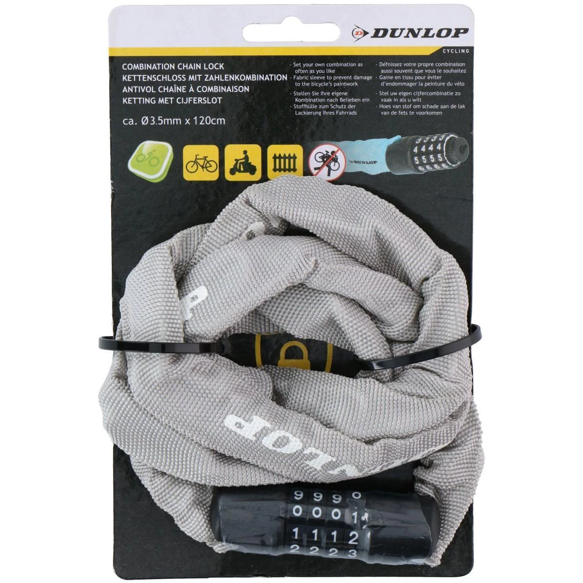 dviratinė Dunlop grandinė su kodu 120 cm