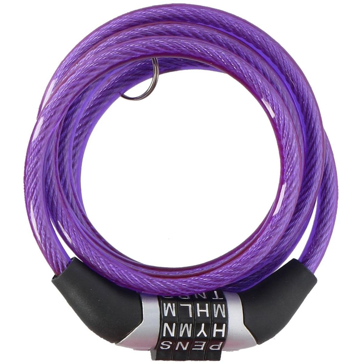 Dunlop Spiralinis dviračio užraktas su kodu 0,6x120 cm violetinis