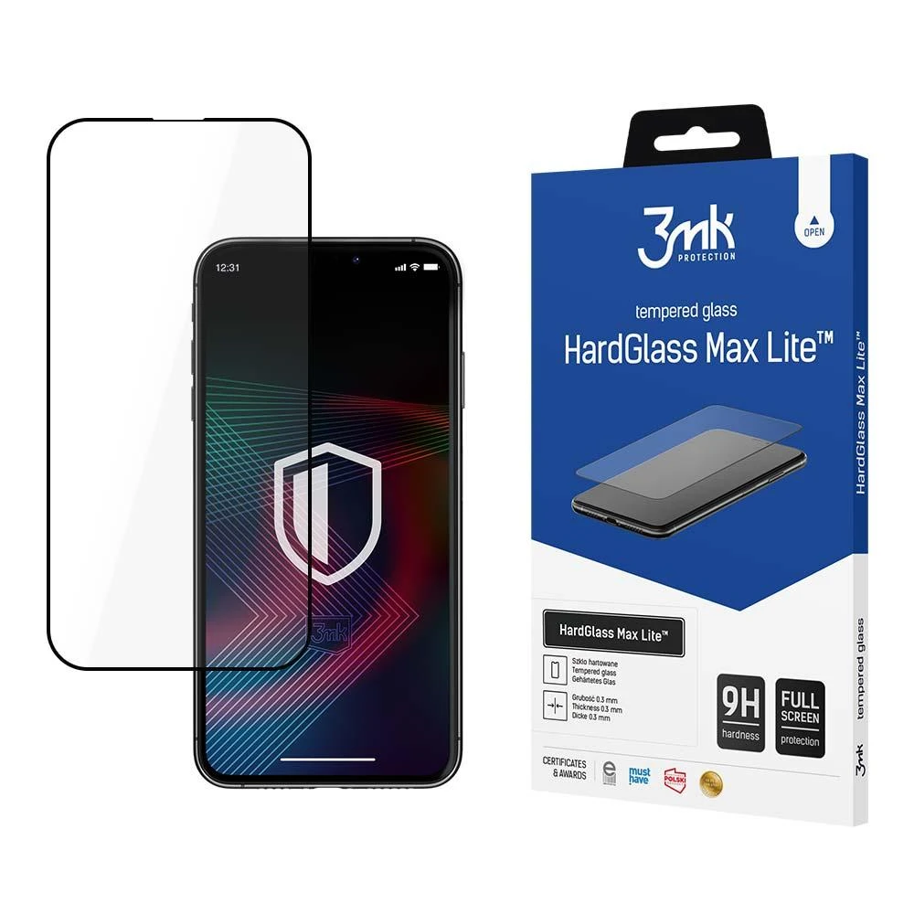 LCD apsauginis stikliukas 3mk Hard Glass Max Lite Apple iPhone 14 Pro juodas