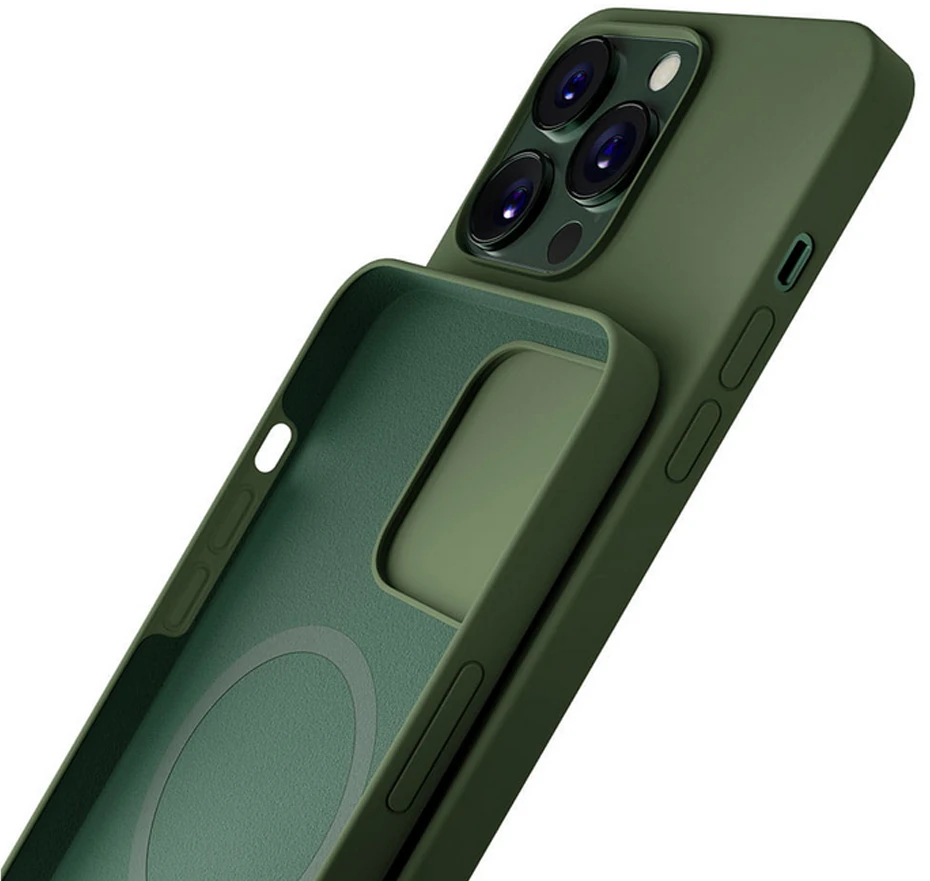 Dėklas 3Mk apsauga 3mk Hardy silikoninis MagCase iPhone 15 Plus - žalias