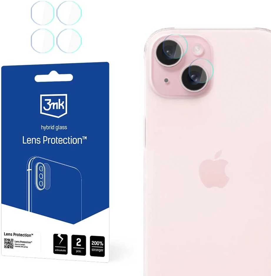 3MK objektyvo apsauga Apple iPhone 15 Pro 6.1" kameros objektyvo apsaugai, 4 vnt.