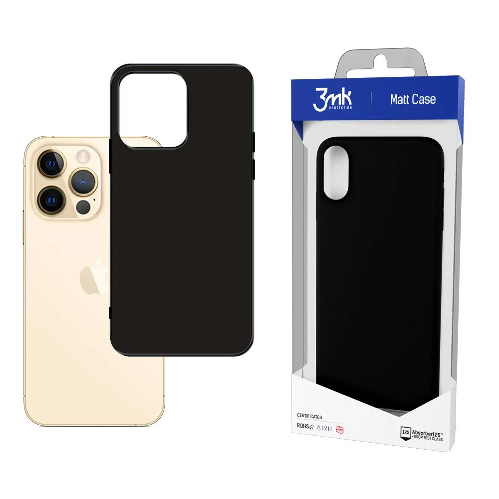 Dėklas 3MK Matt Case, Apple, iPhone 12/12 Pro, Juodas