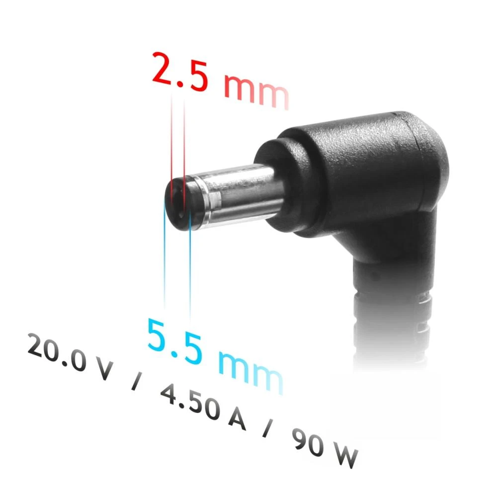 Nešiojamojo kompiuterio pakrovėjas Akyga AK-ND-71 (20V / 4.5A 90W 5.5 x 2.5mm) LENOVO 1.2m
