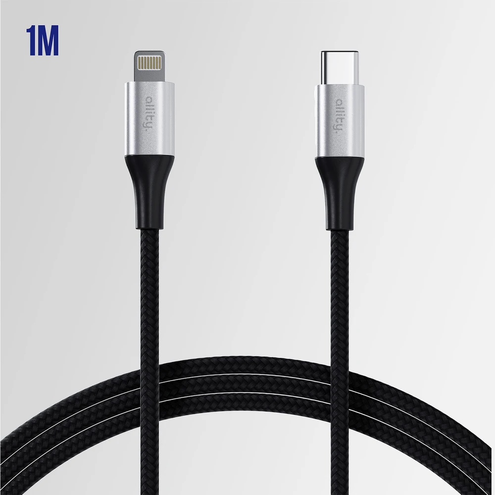 "Allity" kabelis AUC-01 USB-C - "Lightning" 1,0 m 27W juodas