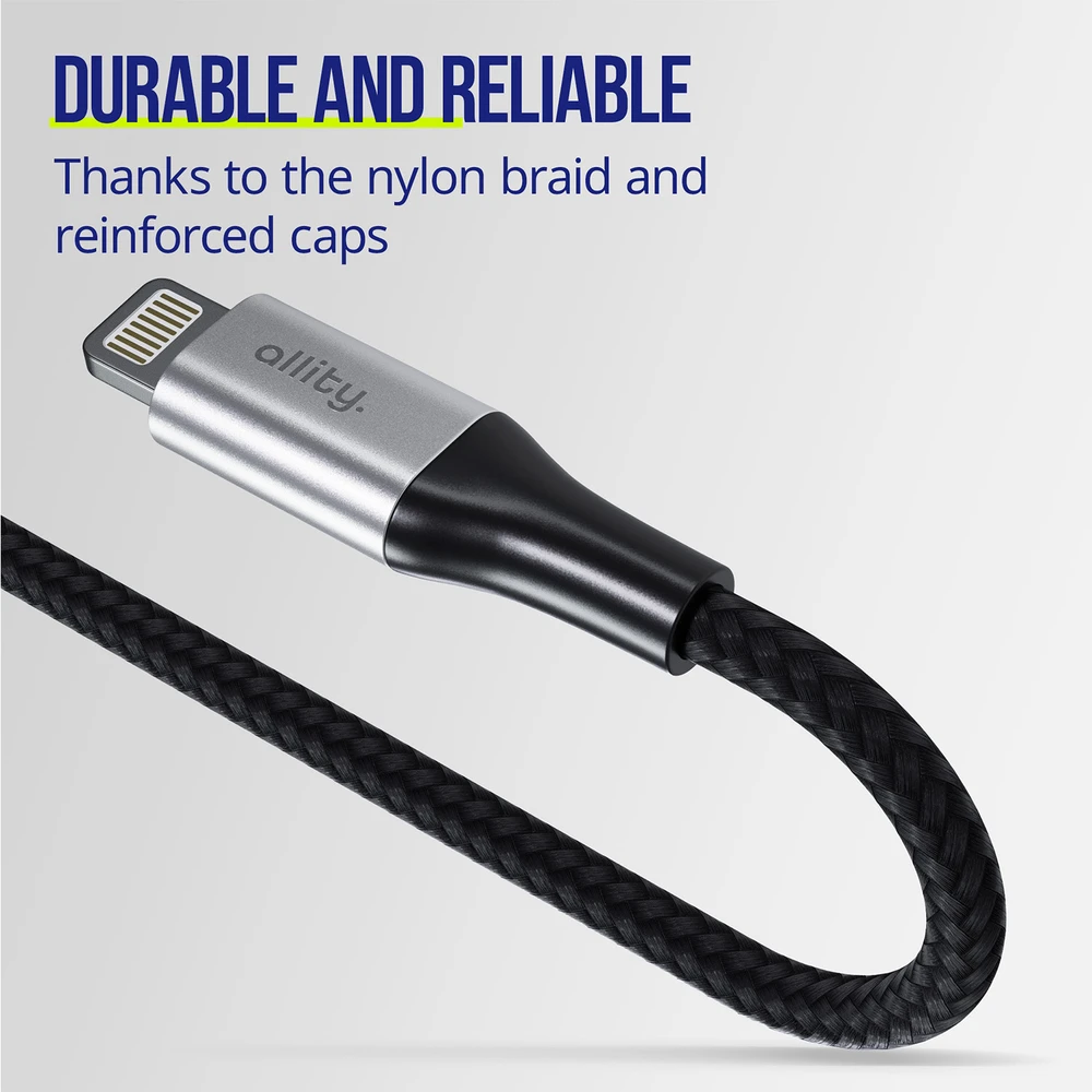 "Allity" kabelis AUC-01 USB-C - Lightning 2.0 m 27W juodas