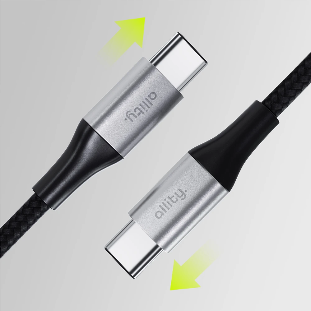 "Allity" kabelis AUC-01 USB-C - USB-C 2.0 m 100W juodas