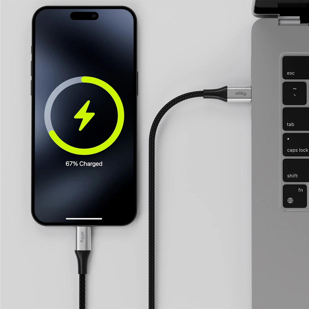 "Allity" kabelis AUC-01 USB-C - USB-C 2.0 m 100W juodas
